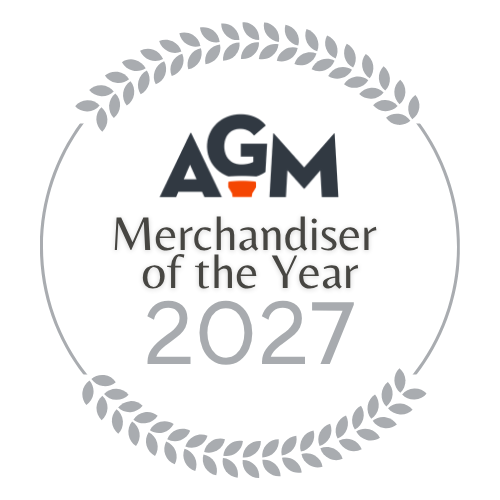 AGM Merchandiser of the Year 2027 logo in silver